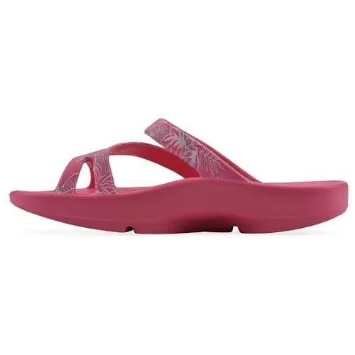 Island Surf Women's Coral Strappy Sandal, Fuchsia Print, Size 7 | Lightweight Post-Activity Recovery thumbnail 4