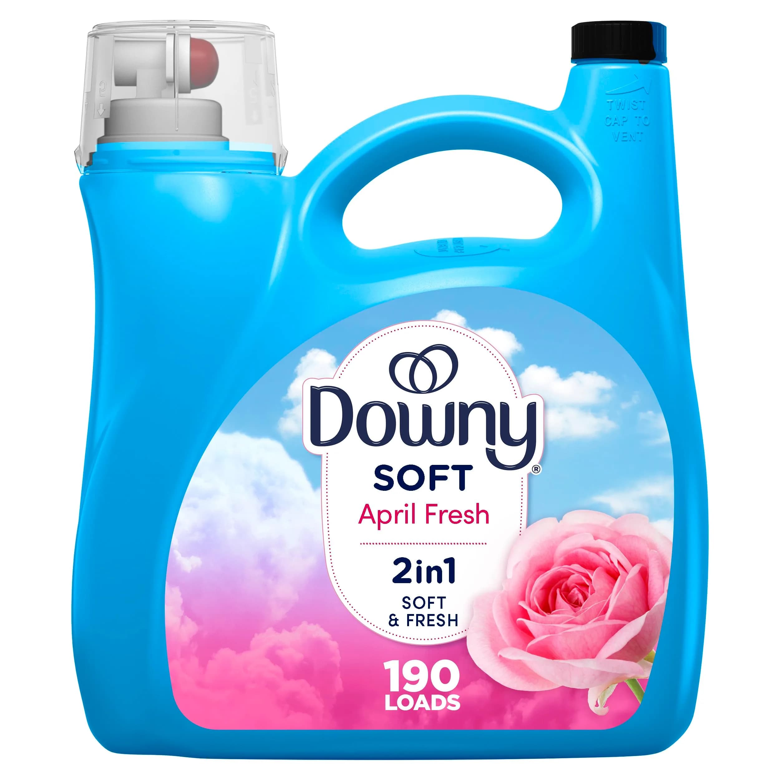 Downy Liquid Fabric Softener April Fresh 4.16 L (140 Fl Oz) | Concentrated Formula for 190 Loads - main product image