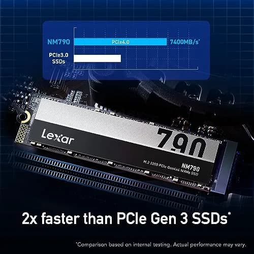 Lexar 4TB NM790 Internal NVMe SSD 4000 GB (4 TB) | PCIe Gen 4x4 M.2 2280 thumbnail 3