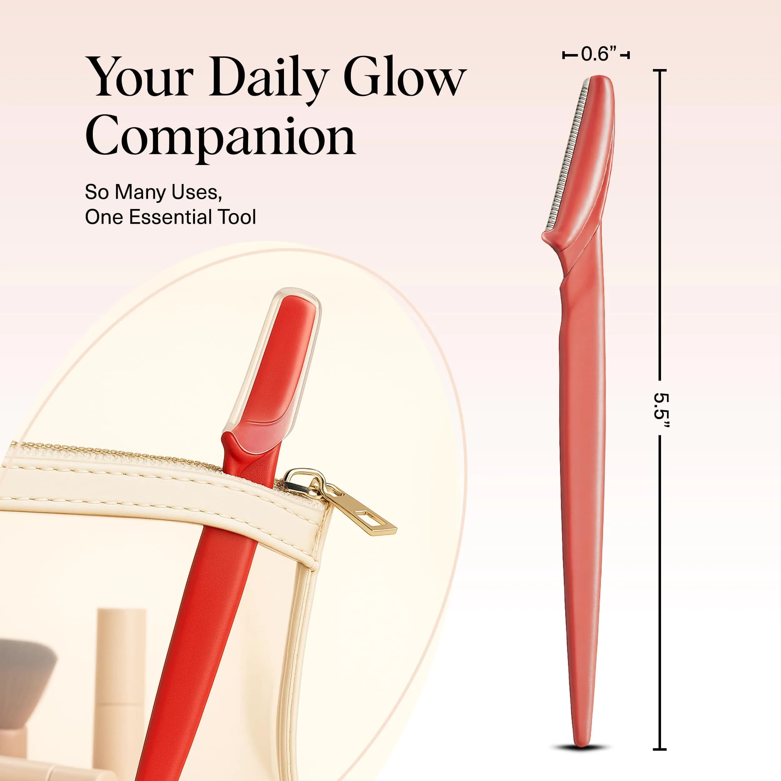 Kitsch Dermaplane Razor for Women Face – 12 Count Coral | Gentle Exfoliation & Facial Hair Removal - view 5
