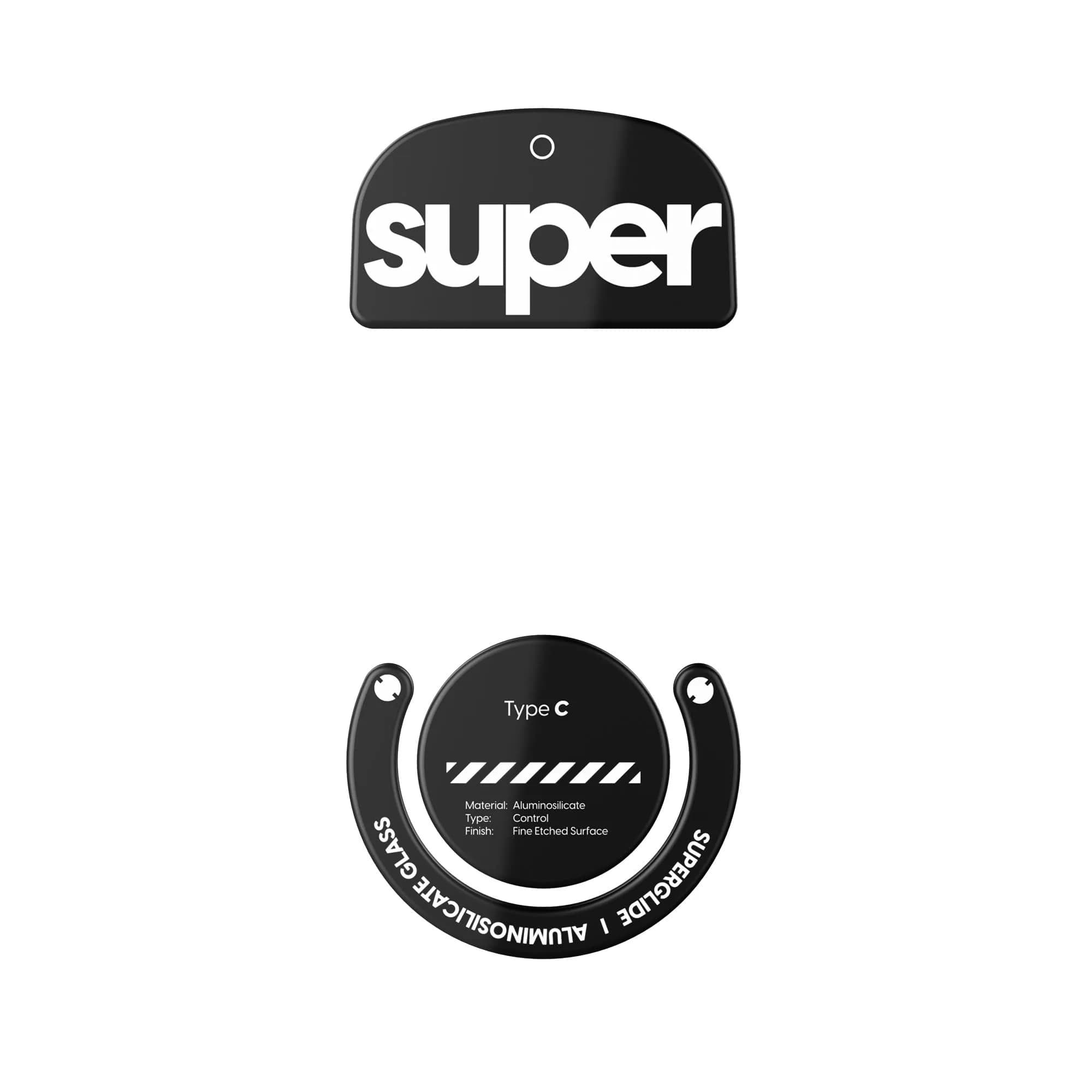 Pulsar Gaming Gears Superglide Type-C Skates for GPro X Superlight 1, Black | Micro-Textured Control Surface, Smooth Glide, Durable Glass