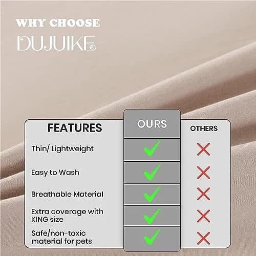 DUJUIKE Waterproof Bed Cover for Dog and Cats | 98x90 inch Cal King Bed Sheet | Breathable & Waterproof thumbnail 4