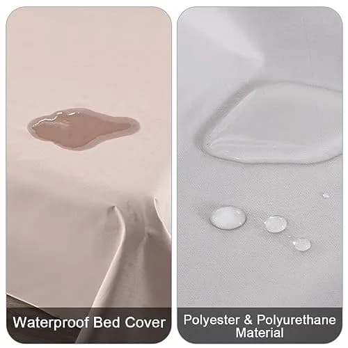 DUJUIKE Waterproof Bed Cover for Dog and Cats | 98x90 inch Cal King Bed Sheet | Breathable & Waterproof thumbnail 2
