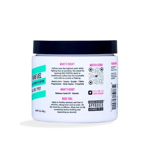 The Doux Big Poppa Curl Defining Gel, 16 oz | Frizz Control & Soft Hold for Curly Hair thumbnail 2