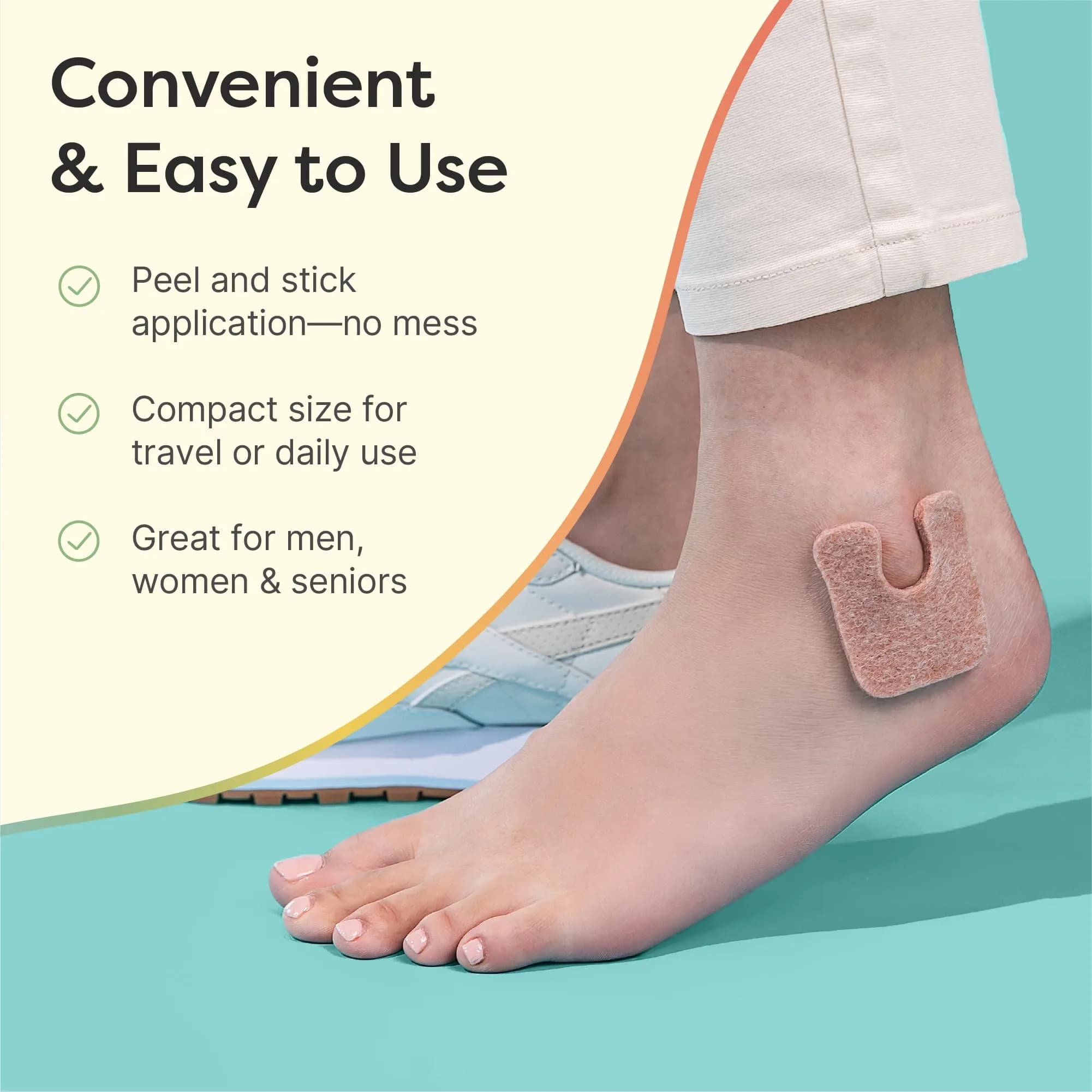 ZenToes U-Shaped Felt Callus Pads, 48 Count | Medical-Grade Felt Cushions for Foot Pain Relief - view 5