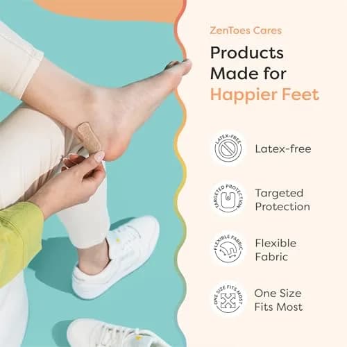ZenToes U-Shaped Felt Callus Pads, 48 Count | Medical-Grade Felt Cushions for Foot Pain Relief thumbnail 6