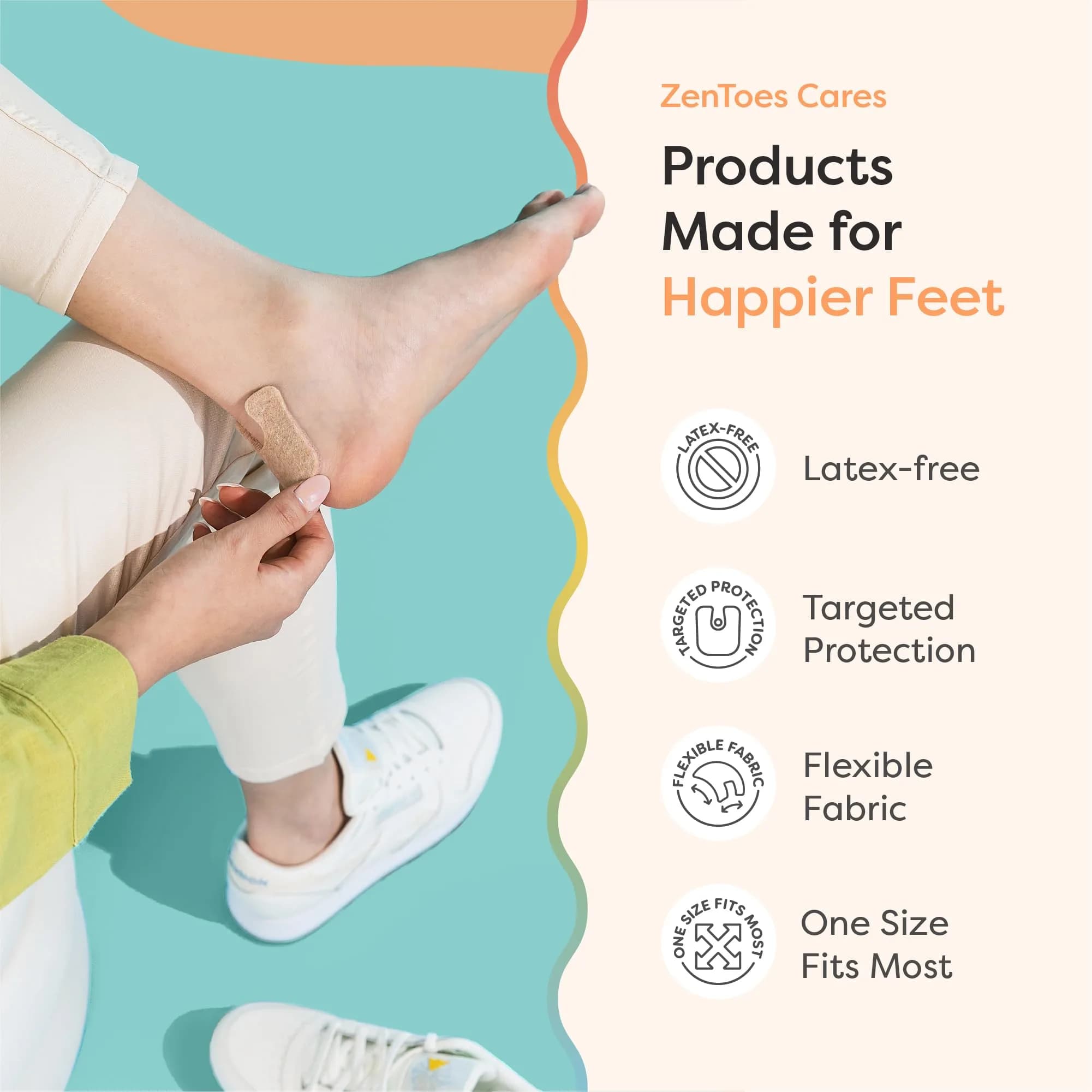 ZenToes U-Shaped Felt Callus Pads, 48 Count | Medical-Grade Felt Cushions for Foot Pain Relief - view 6