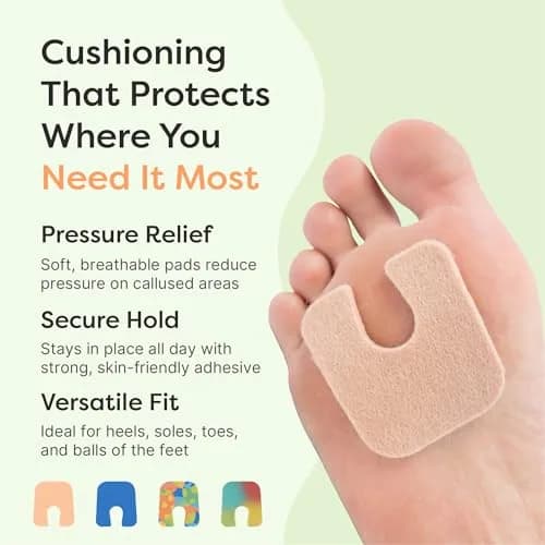 ZenToes U-Shaped Felt Callus Pads, 48 Count | Medical-Grade Felt Cushions for Foot Pain Relief thumbnail 3