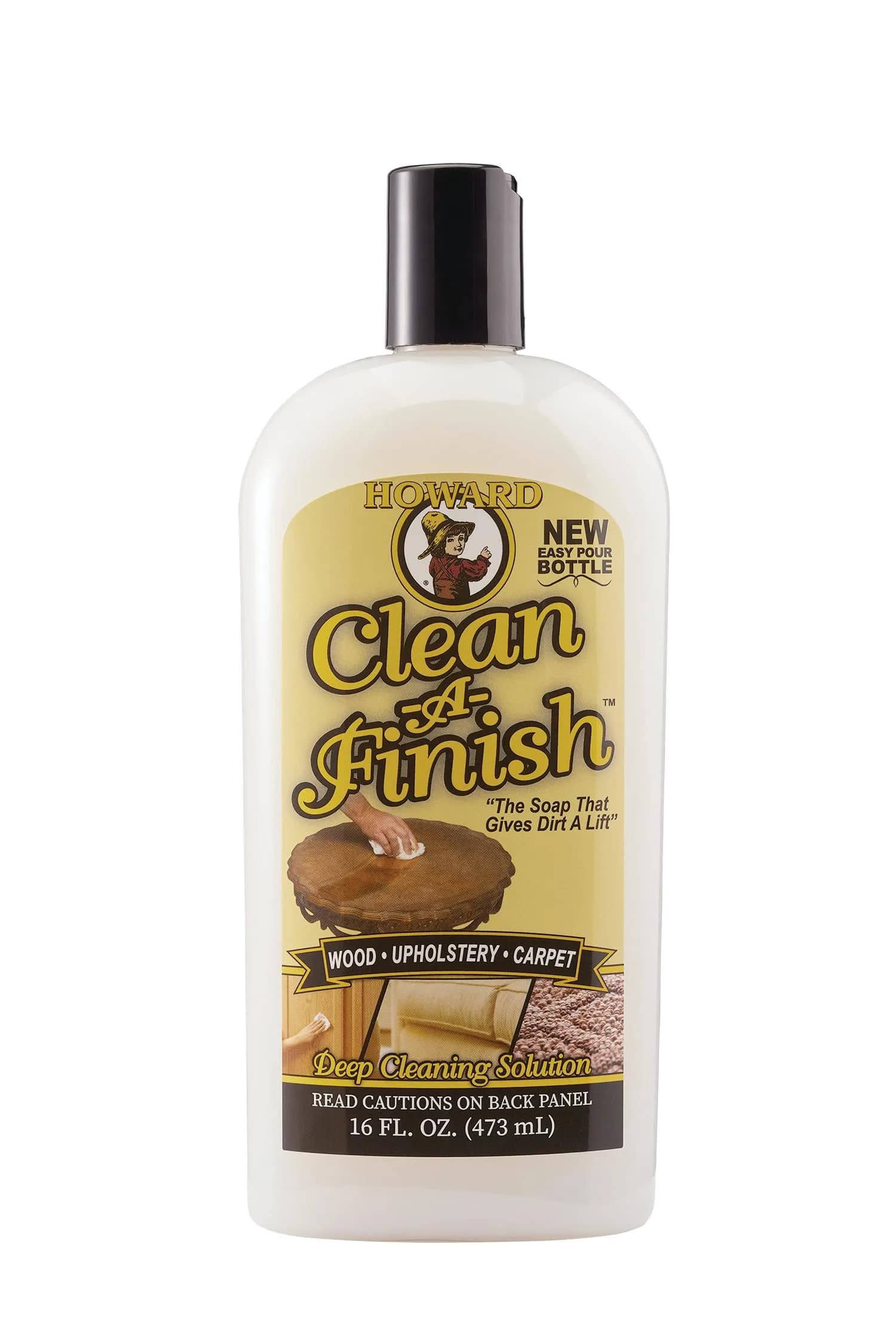 HOWARD Clean-A-Finish Wood & Upholstery Cleaner 16 oz | Versatile Surface & Stain Remover — 16 Ounce