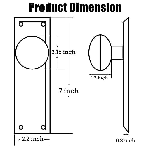 ToPToToo Dummy Door Knobs Interior, Oil Rubbed Bronze Antique Style, 2 Pack | For Closet, Bifold, and Interior Doors thumbnail 6