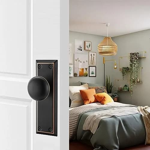 ToPToToo Dummy Door Knobs Interior, Oil Rubbed Bronze Antique Style, 2 Pack | For Closet, Bifold, and Interior Doors thumbnail 2
