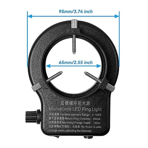 Gringoo 64 LED Ring Light Illuminator for Stereo Microscopes, 48mm Adapter Ring | Bright, Shadow-Free Illumination for Lab and Photography thumbnail 5