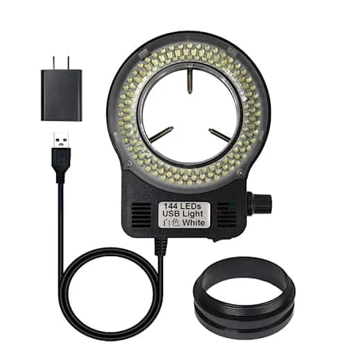 Gringoo 144 LED Ring Light Illuminator for Stereo Microscopes | Adjustable Brightness 0-100% thumbnail 1