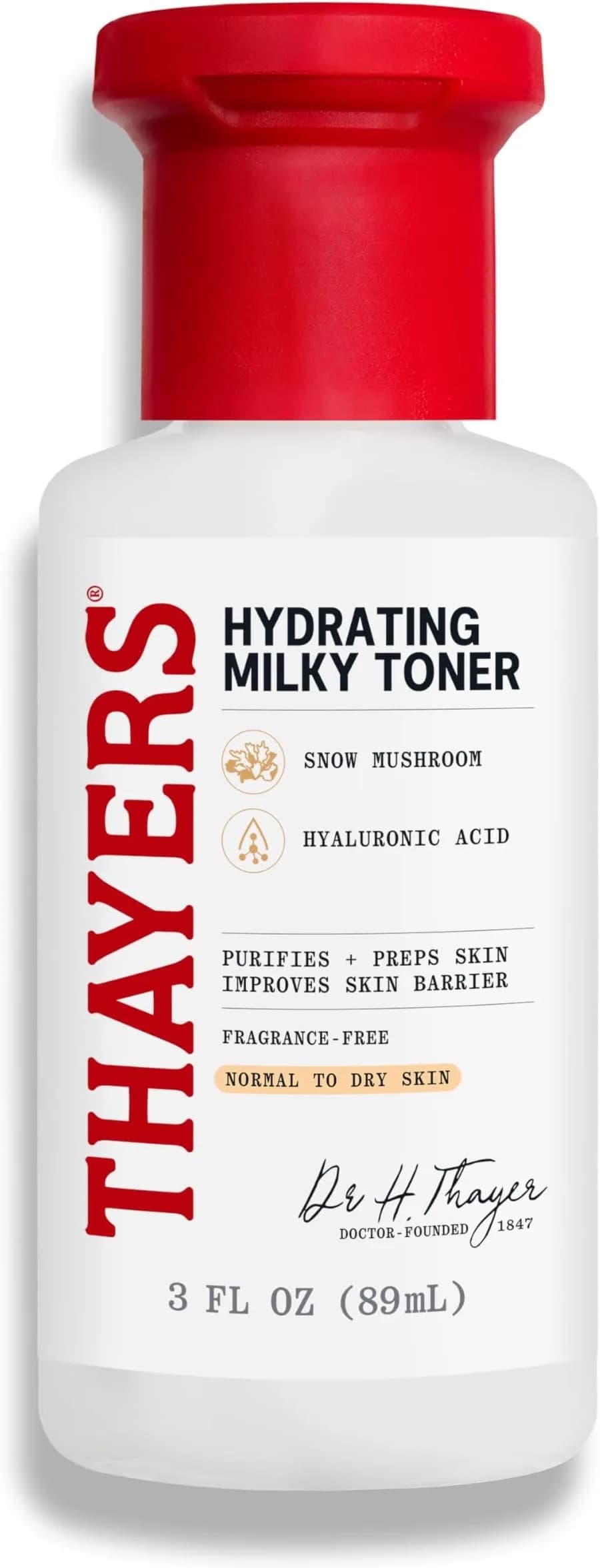 Thayers Milky Hydrating Face Toner with Snow Mushroom, Hyaluronic Acid & Elderflower | Alcohol-Free Sensitive Skin Care | 3 Fl Oz Pack of 5 — Milky Toner 3 oz