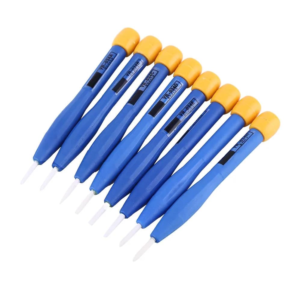 Haosie Plastic Screwdriver Set, 8pcs Slotted Head, Insulated, Ceramic, Home Hand Tools - main product image