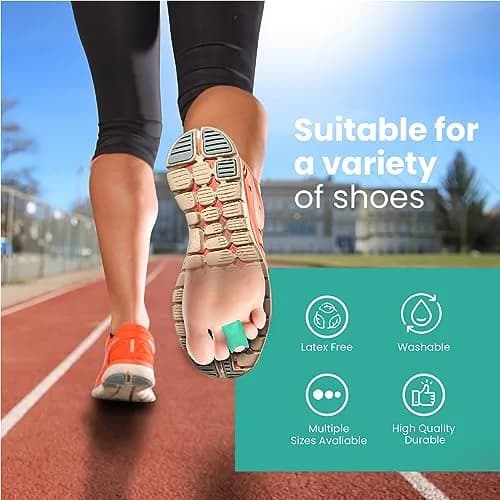 Welnove Hammertoe Corrector 6 Pack Toe Splints - Soft Gel Toe Straighteners for Bent, Curled, Crooked, Claw, Hammer Toes - 3 Different Sizes (Green) thumbnail 3