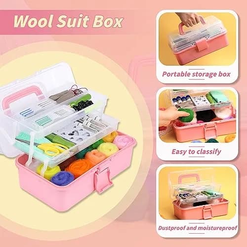 JUPEAN 221 Pcs Needle Felting Kits for Beginners Adults Wool Felting Kit | Complete Art & Craft Set thumbnail 4