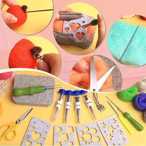 JUPEAN 221 Pcs Needle Felting Kits for Beginners Adults Wool Felting Kit | Complete Art & Craft Set thumbnail 7