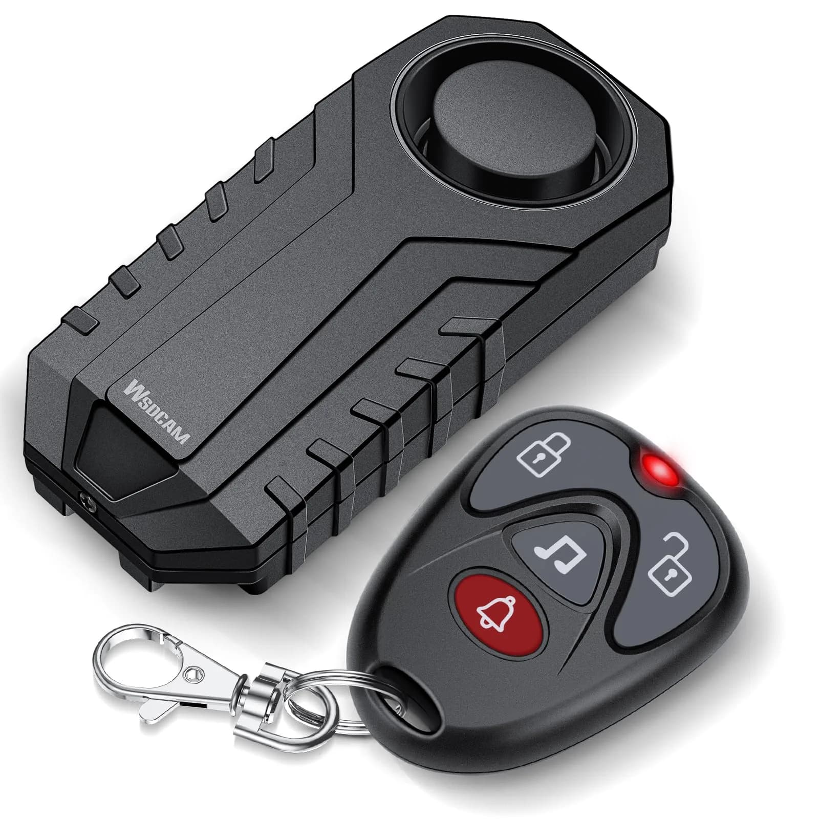 WSDCAM Loud Vibration Sensor Alarm with Remote | 113dB Anti-Theft Security for Bikes, Cars, Mailboxes — Alkaline Battery
