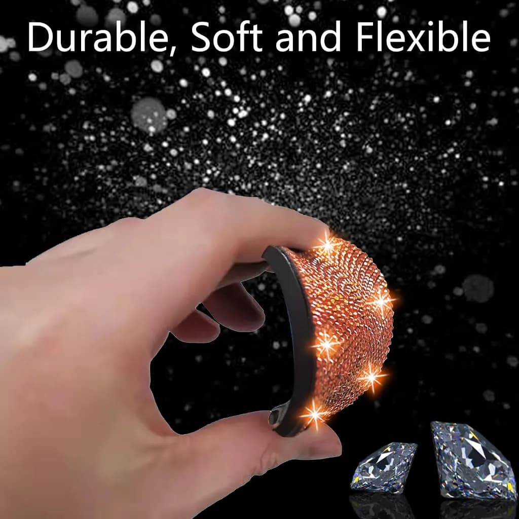 NBTEPEM 2pcs Bling Car Cup Holder Coasters - Orange, 2.75 inch Sparkle & Protect - view 4