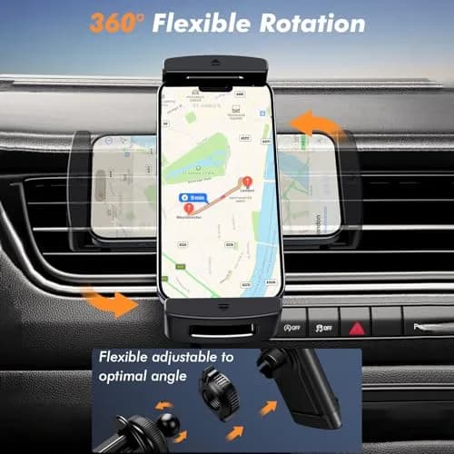 OATSBASF Air Vent Clip Car Phone Mount for Galaxy Fold 8 Ultra/8/7/6 | 360° Rotatable, Heavy-Duty, Universal Compatibility thumbnail 6
