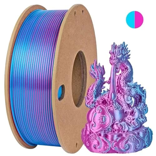 3Dgenius Silk Dual Color PLA Filament 1.75mm | Vibrant Multicolor 250g Spool for FDM 3D Printers thumbnail 1