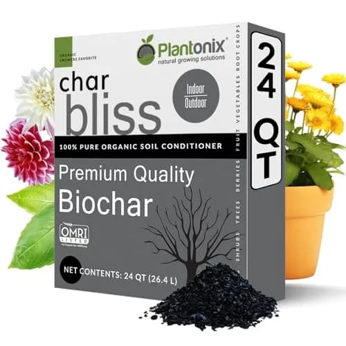 plantonix Char Bliss 24 Qts Organic Biochar Soil Amendment | Carbon-Negative Soil Conditioner thumbnail 1