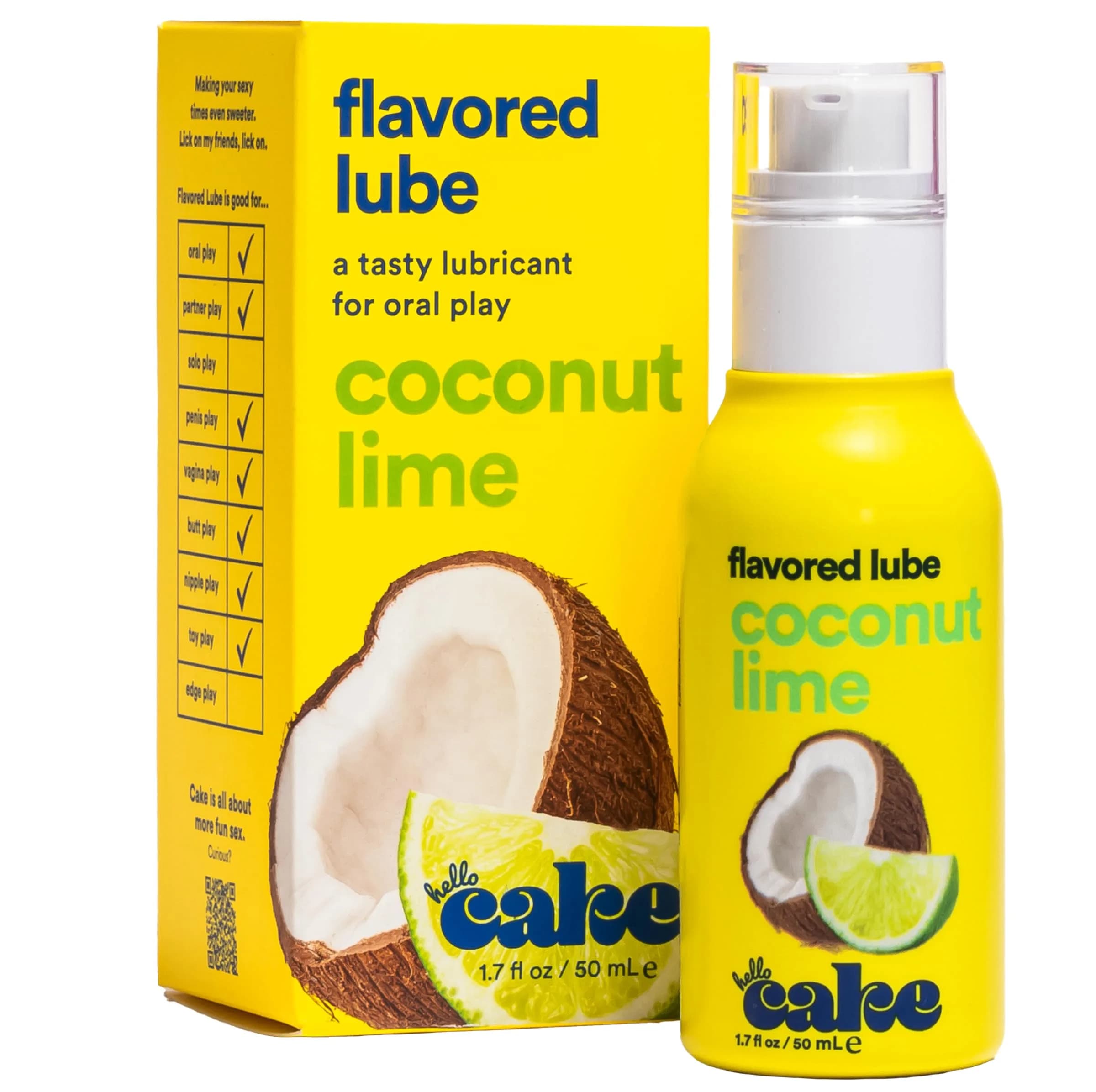 Cake Coconut Lime Flavored Personal Lubricant 1.7 fl oz | Water-Based, Hypoallergenic & Easy Clean - main product image