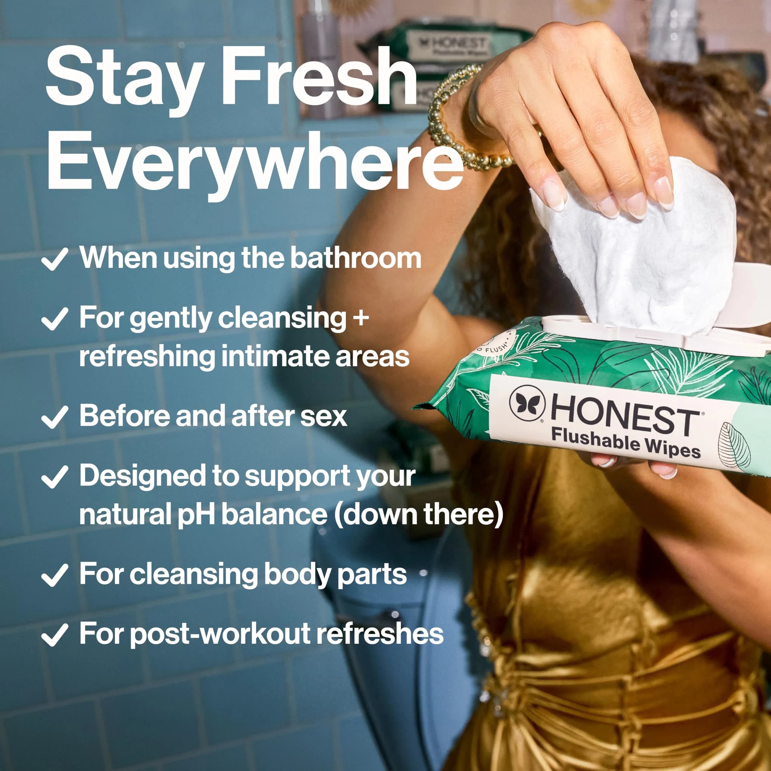 The Honest Company Flushable Wipes Hypoallergenic 42 Count | Dermatologist Tested for Sensitive Skin - view 5