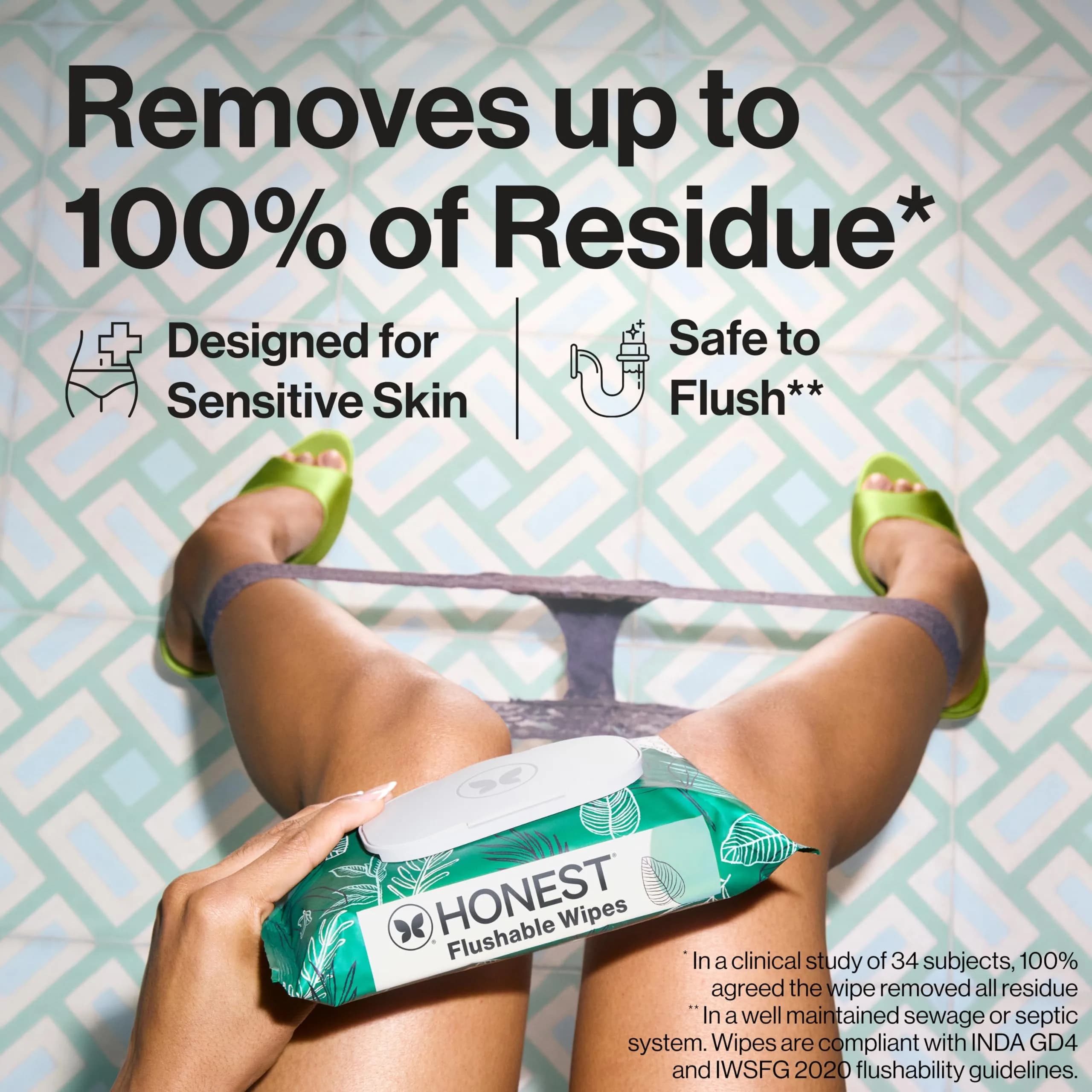 The Honest Company Flushable Wipes Hypoallergenic 42 Count | Dermatologist Tested for Sensitive Skin - view 2