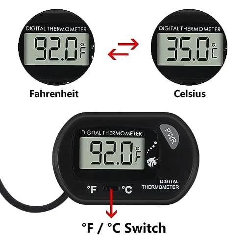 DORHEA Digital Aquarium Thermometer 4-Pack | -50°C to +70°C (-58°F to +158°F) with LCD Display thumbnail 4