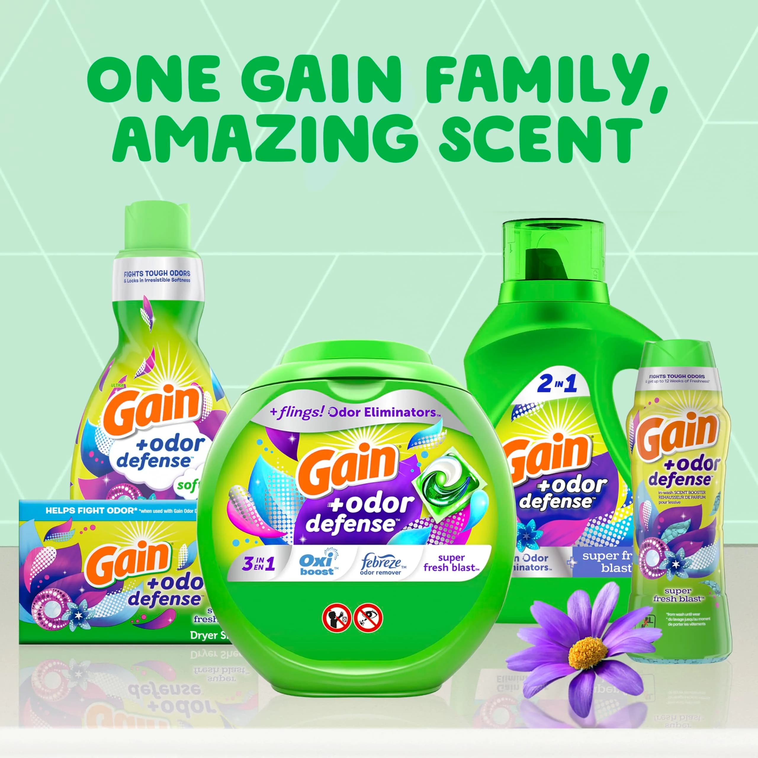 Gain Odor Defense Liquid Laundry Detergent Super Fresh Blast Scent 2600ml (88 fl oz) | Long-Lasting Scent Laundry Detergent - view 9