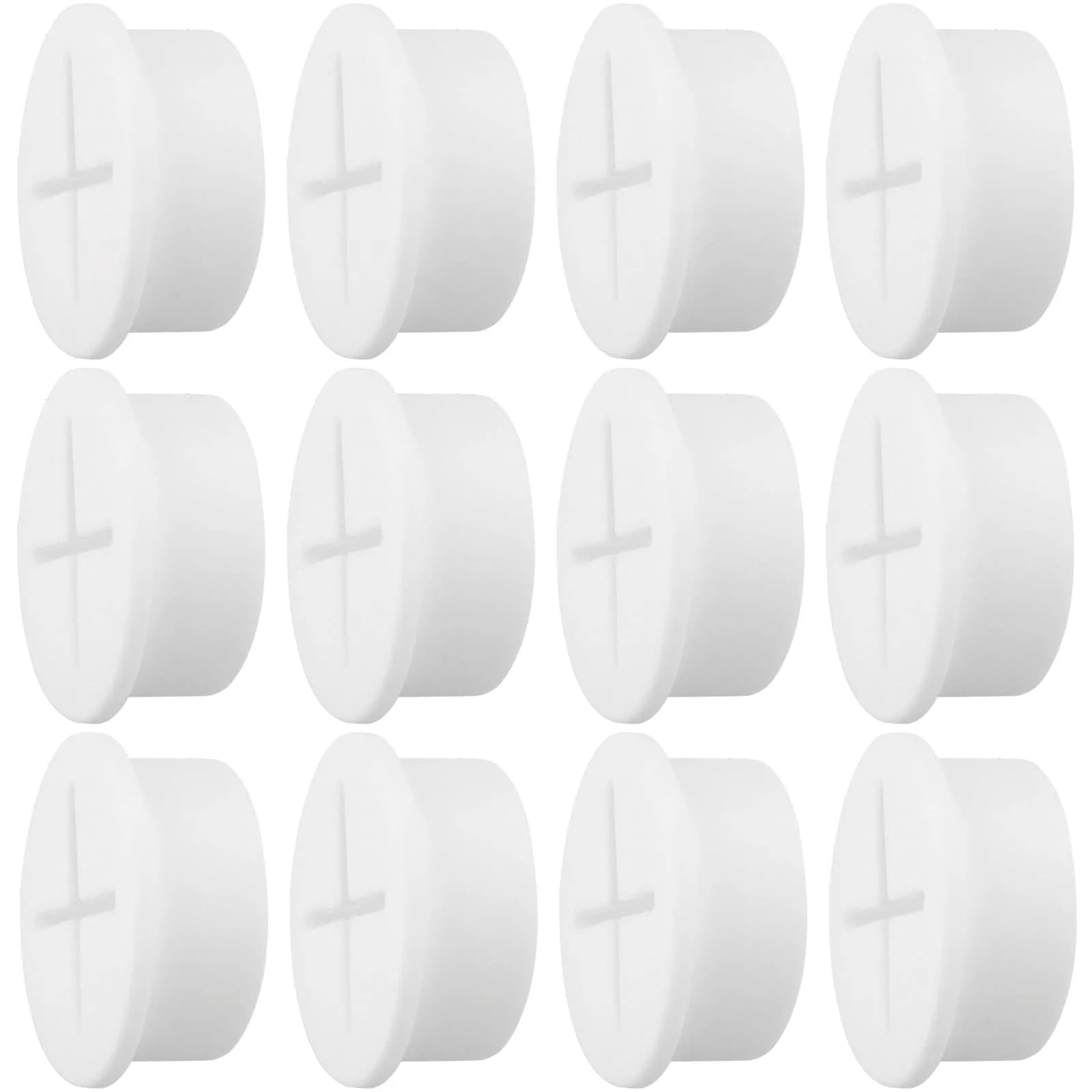KITANIS 1.5 Inch (38mm) White Desk Grommet with Hole Saw | 12-Piece Set for Cable Management — 1IN/25mm White