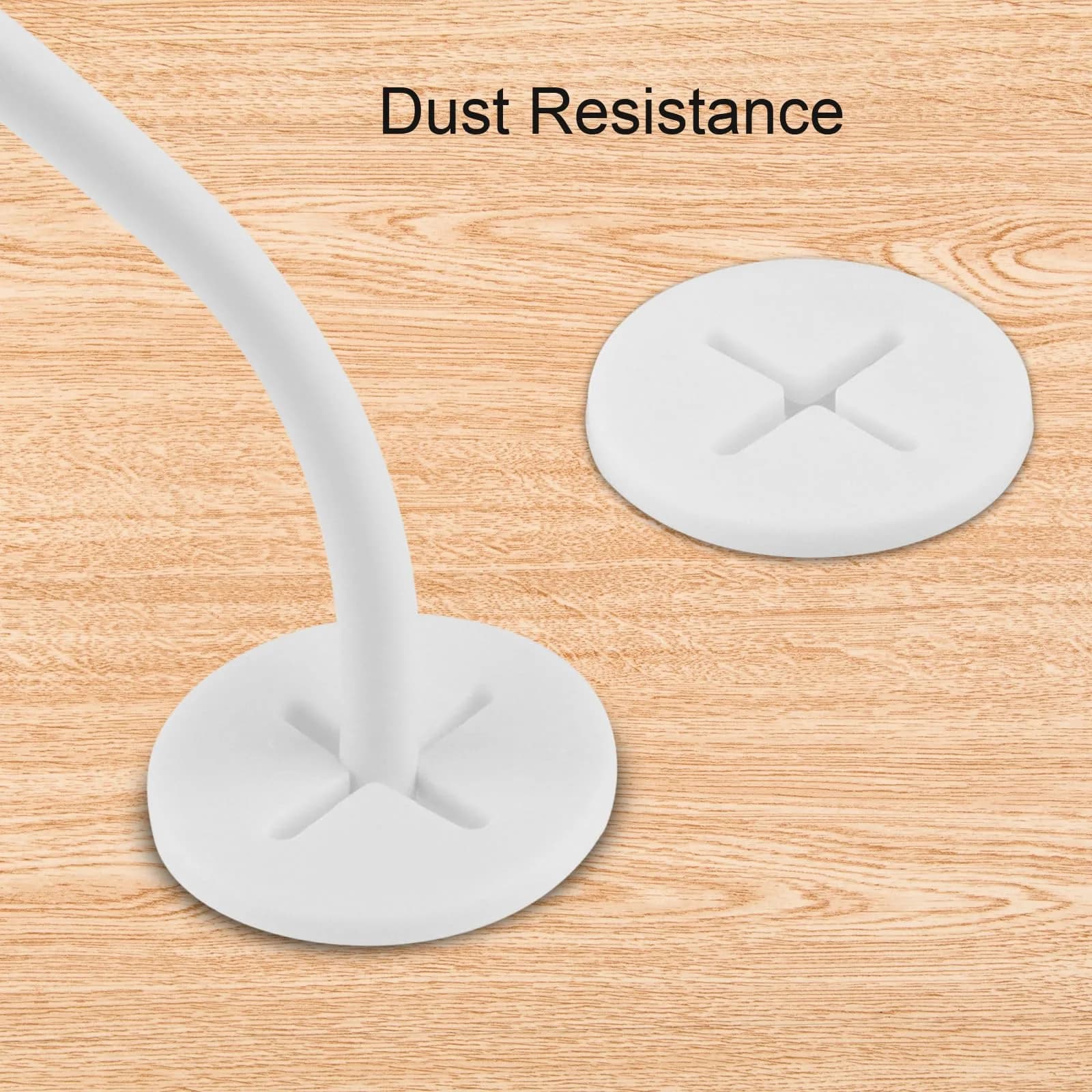 KITANIS 1 Inch Flexible Rubber Desk Grommets, Silicone Cable Cord Grommet Wire Hole Cover for Desks, Tables & Furniture (12 Pack, White) | Organizes Cables & Protects Wires - view 5