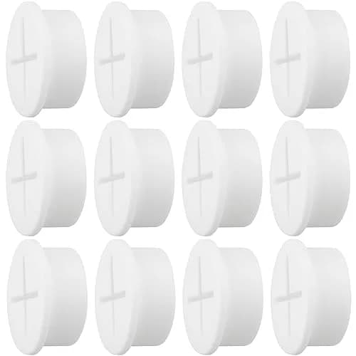 KITANIS 1 Inch Flexible Rubber Desk Grommets, Silicone Cable Cord Grommet Wire Hole Cover for Desks, Tables & Furniture (12 Pack, White) | Organizes Cables & Protects Wires thumbnail 1