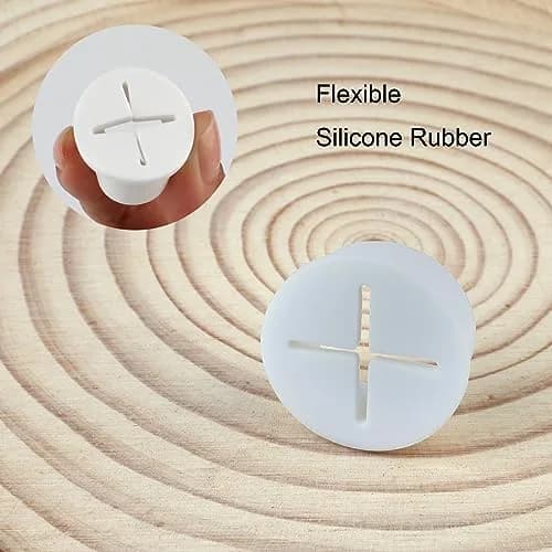 KITANIS 1 Inch Flexible Rubber Desk Grommets, Silicone Cable Cord Grommet Wire Hole Cover for Desks, Tables & Furniture (12 Pack, White) | Organizes Cables & Protects Wires thumbnail 3