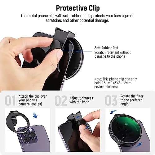 NEEWER 67mm CPL Filter with Cold Shoe Phone Clip | Reduces Reflections for Vivid Photos thumbnail 5