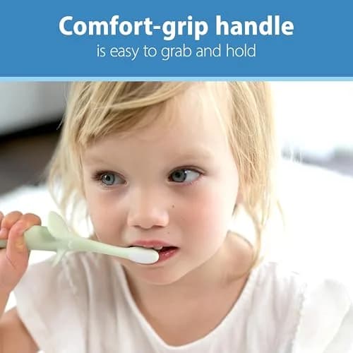 Dr. Brown's Infant-to-Toddler Toothbrush and Toothpaste Set, Mint Elephant | BPA-Free & Fluoride-Free Oral Care for Ages 0-3 thumbnail 4