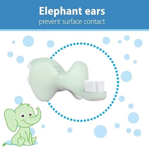 Dr. Brown's Infant-to-Toddler Toothbrush and Toothpaste Set, Mint Elephant | BPA-Free & Fluoride-Free Oral Care for Ages 0-3 thumbnail 5