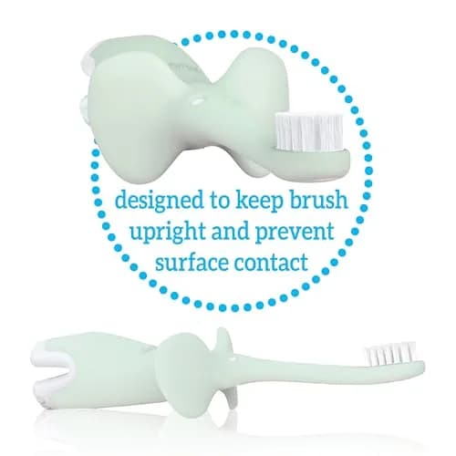 Dr. Brown's Infant-to-Toddler Toothbrush and Toothpaste Set, Mint Elephant | BPA-Free & Fluoride-Free Oral Care for Ages 0-3 thumbnail 9