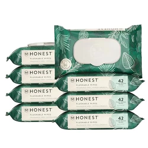 The Honest Company Flushable Wipes Tropical Leaves 336ct (152g) | Hypoallergenic & Septic Safe thumbnail 1