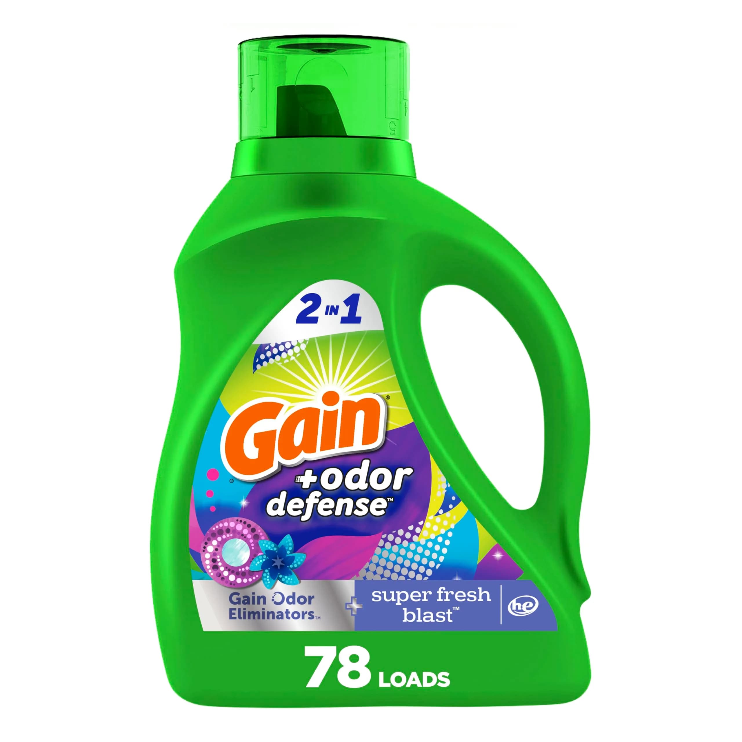Gain Odor Defense Liquid Laundry Detergent Super Fresh Blast Scent 113 Oz (3.34L) | USA Import for Indian Homes - main product image