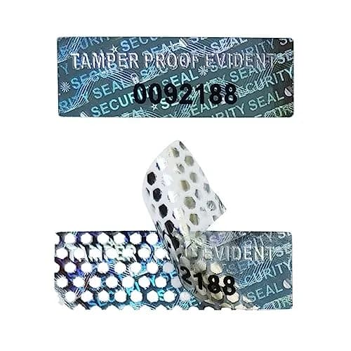 TLK&FBB Tamper Proof Hologram Labels 280 Pieces | Sequential Numbering, Silver thumbnail 1