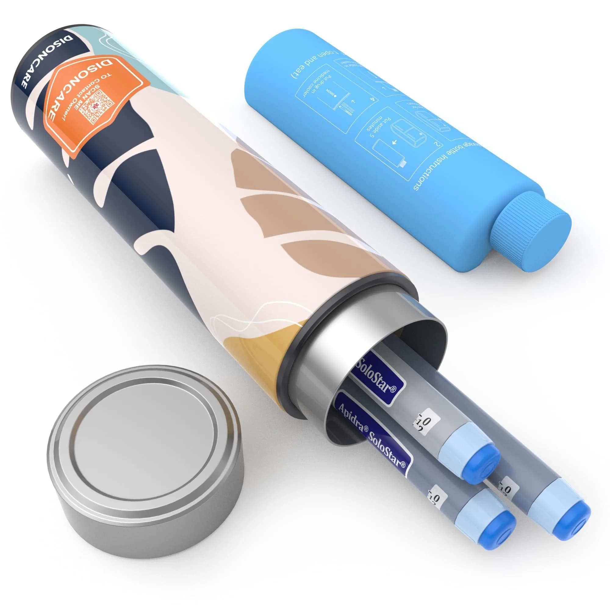 DISONCARE Odyssey Insulin Pen Cooler Travel Case 60H Cold 2-3 Pens | TSA Approved Diabetic Medicine Bag — Monstera leaf