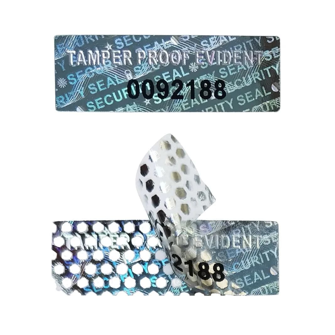 TLK&FBB Gold Hologram Tamper Proof Stickers 580 Count (2cm x 1cm) with Sequential Serial Numbering - main product image