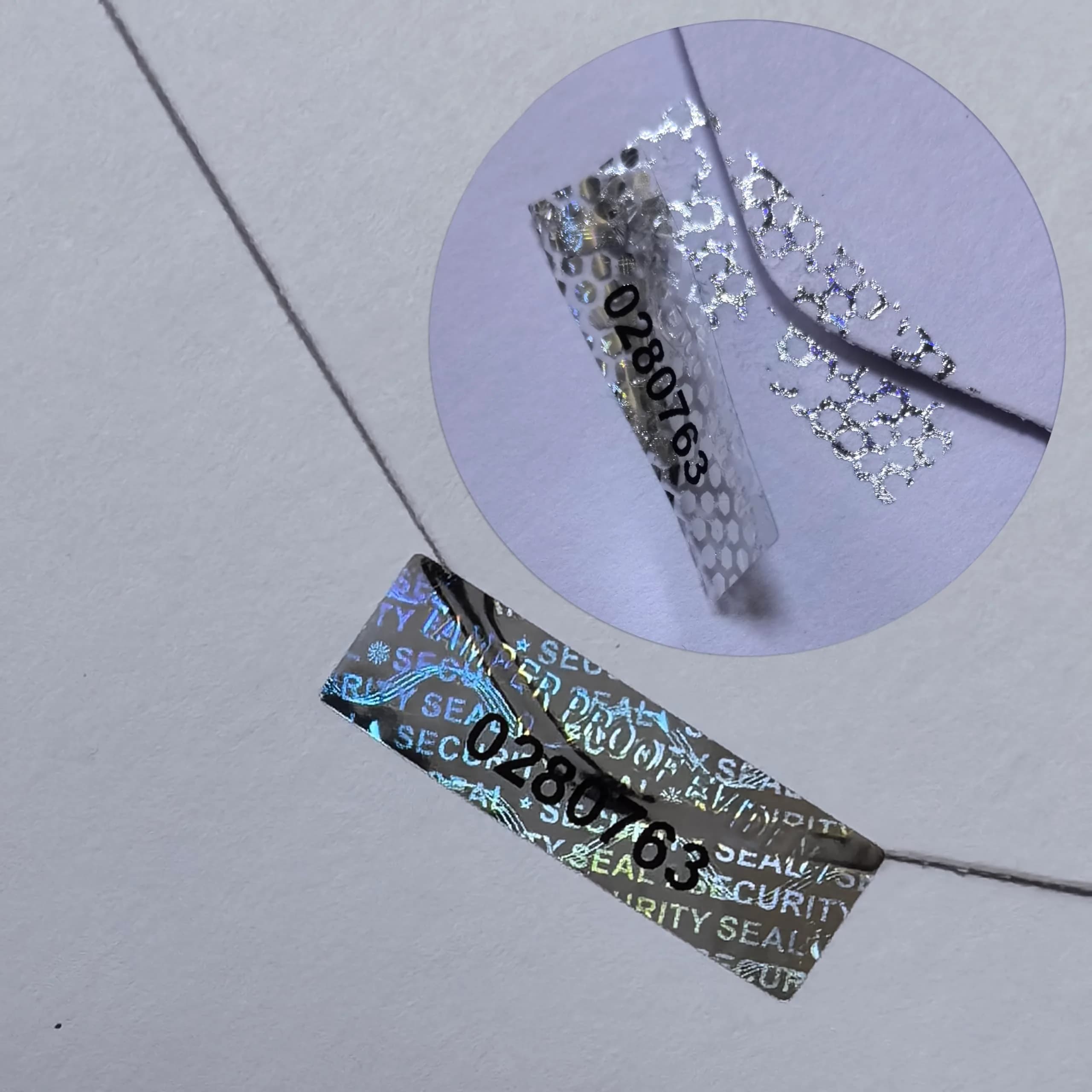 TLK&FBB Tamper Proof Hologram Labels 1200 Pieces (2.5cm x 0.8cm) | Sequential Serial Numbering - view 5