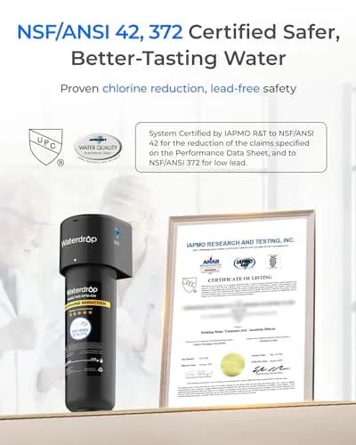 Waterdrop 10UB-CM Under Sink Water Filter System 950 Gallons (3596 Litres) | NSF/ANSI 42 Certified Chloramine Reduction thumbnail 5