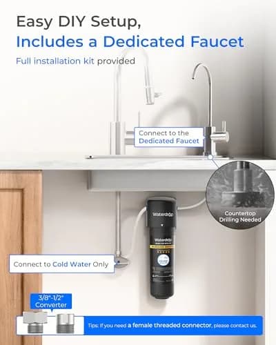 Waterdrop 10UB-CM Under Sink Water Filter System 950 Gallons (3596 Litres) | NSF/ANSI 42 Certified Chloramine Reduction thumbnail 7