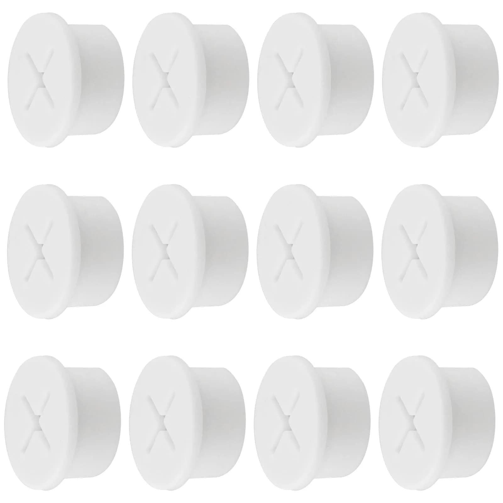 KITANIS 3/4 Inch (20mm) White Desk Grommet | Cable Management Hole Cover (12-Pack) - main product image