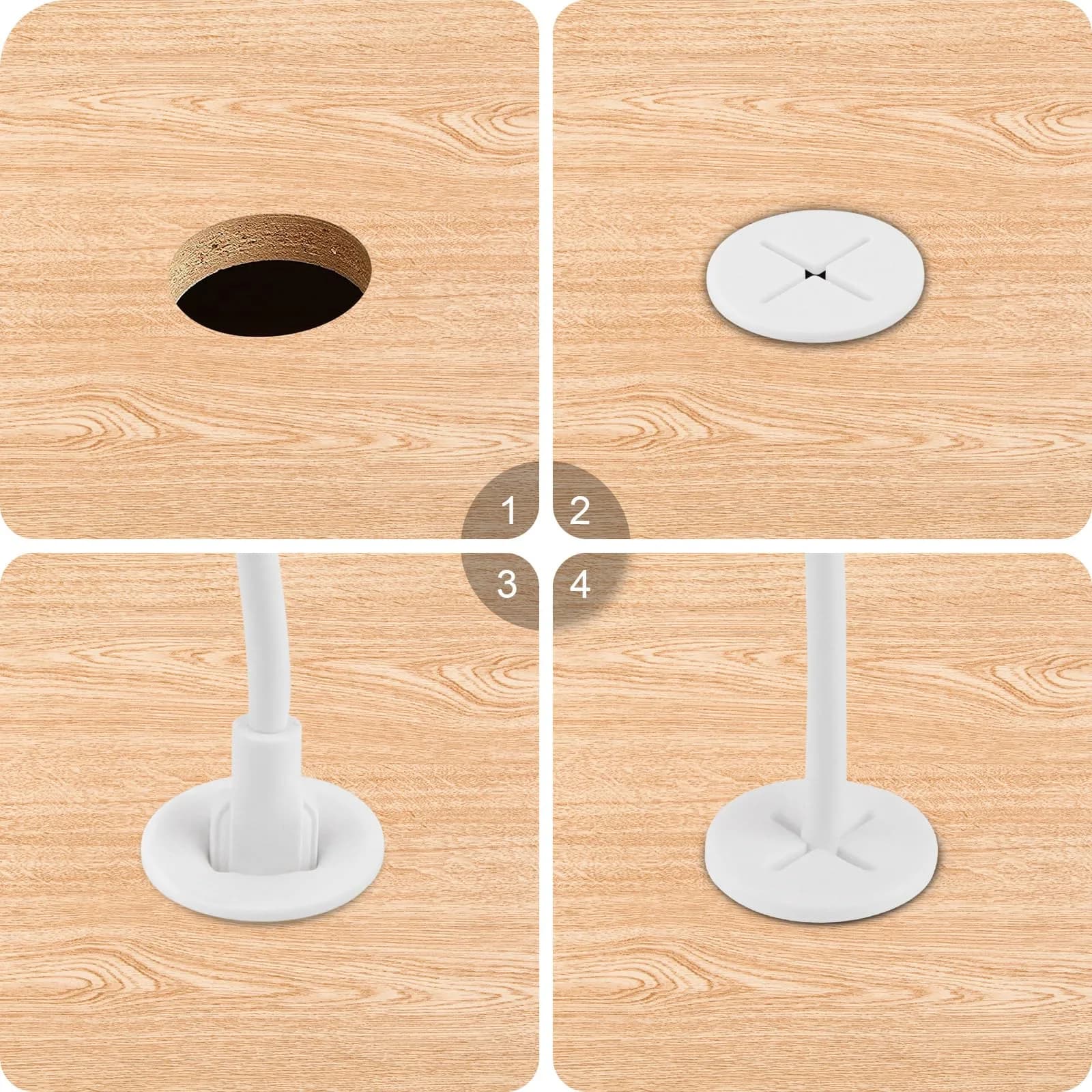 KITANIS 3/4 Inch (20mm) White Desk Grommet | Cable Management Hole Cover (12-Pack) - view 4